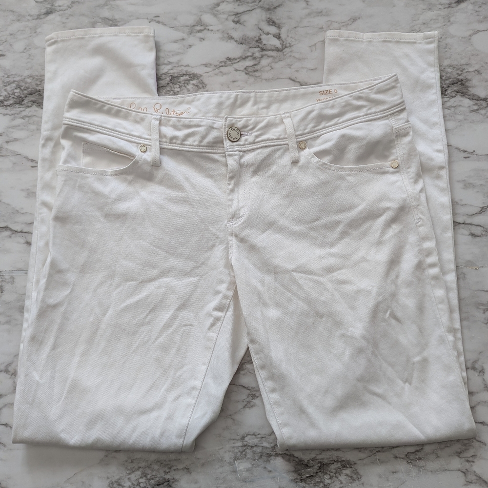 Lilly Pulitzer White Jeans size 8 Worth Skinny Jeans White Denim Jeans
